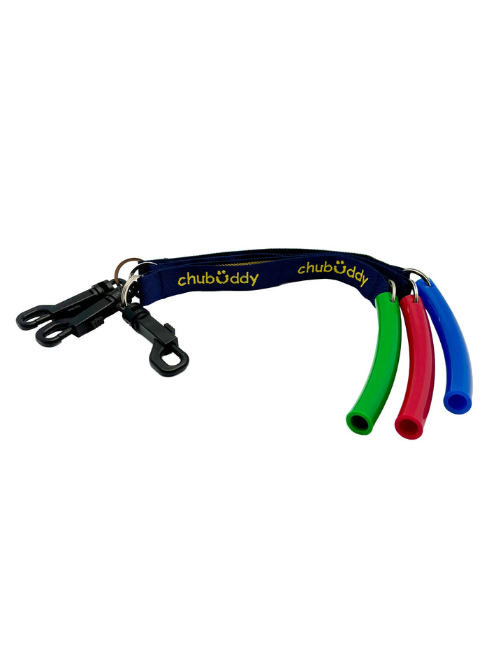 BIG Strong Tube 3 Pack 9/16" - Red, Blue, & Green Clip-On or Neck Lanyard
