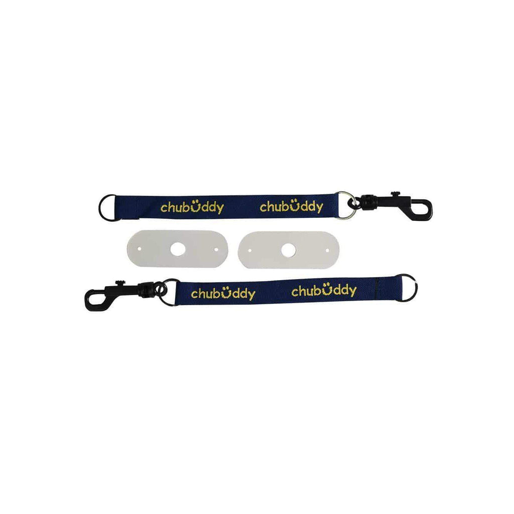 Chew Holders - Set of 2- Navy Embroidered Gold chewy holder & strap Chubuddy 