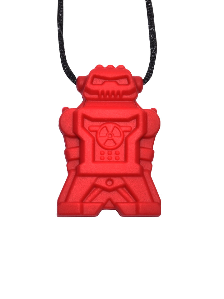 Robot Chew Clasp Necklace- (Red)