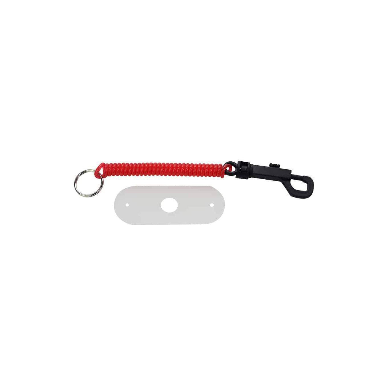 Springz Chew Holder-Clear Red With Natural Strap