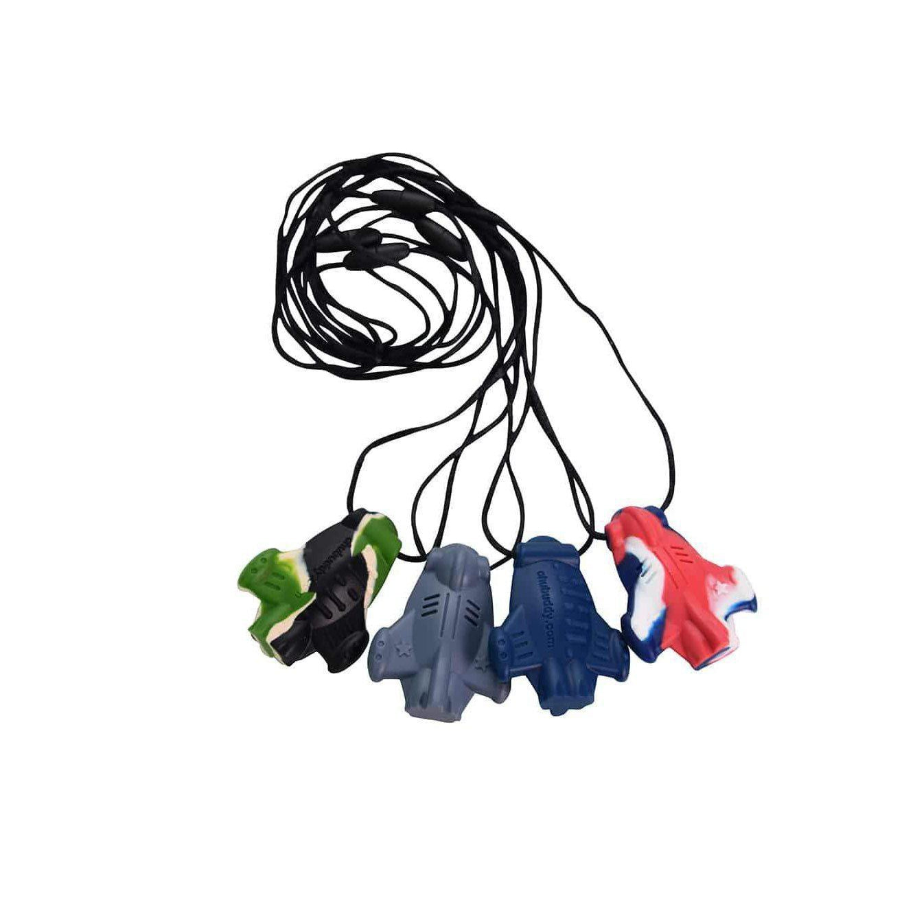 SpaceJet Chew Pendant With Break Away Clasp Necklace- Patriot Swirl Color