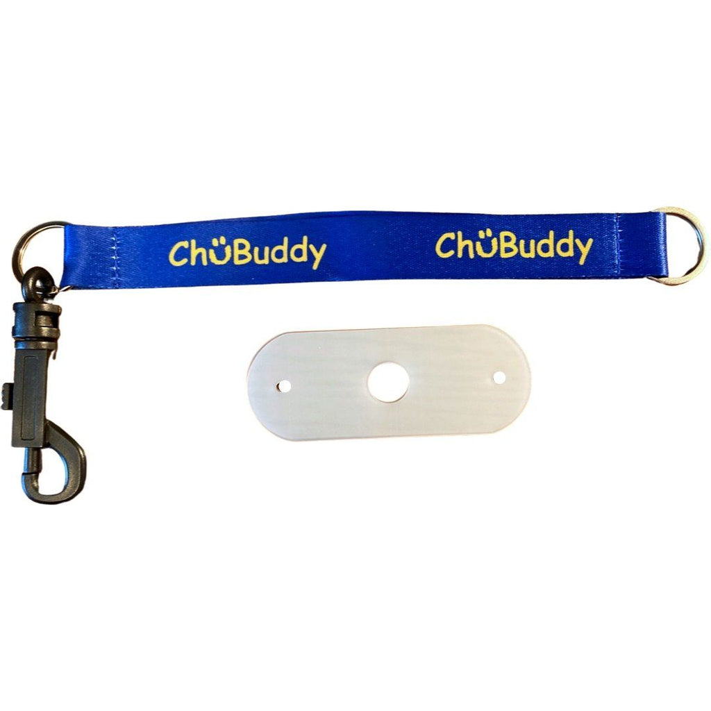 Chew Holder - Navy Sublimated tether & natural strap chewy holder & strap Chubuddy 