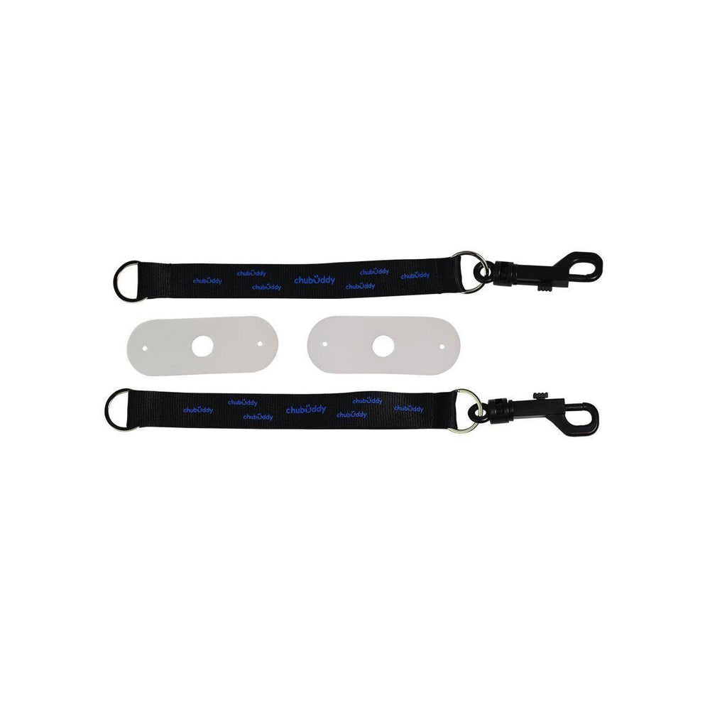 Chew Holders Set of 2 in Black - 2 black tether-bracelets & 2 natural straps chewy holder & strap Chubuddy 