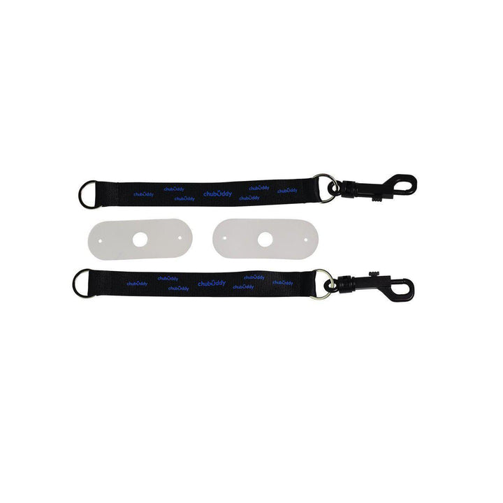 Chew Holders Set of 2 in Black - 2 black tether-bracelets &amp; 2 natural straps chewy holder &amp; strap Chubuddy 