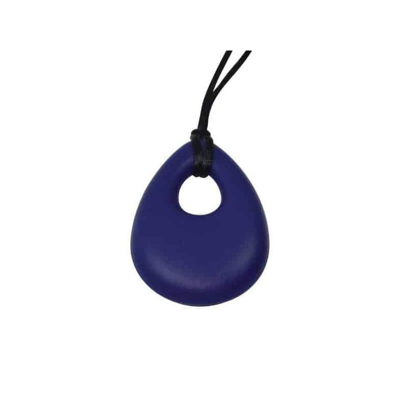 Oval Chew Pendant With Breakaway Clasp Necklace- Eggplant Color