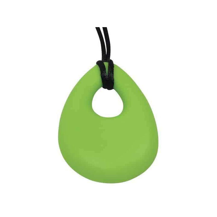 Oval Chew Pendant With Breakaway Clasp Necklace- Hot Lime Color buds Chubuddy 