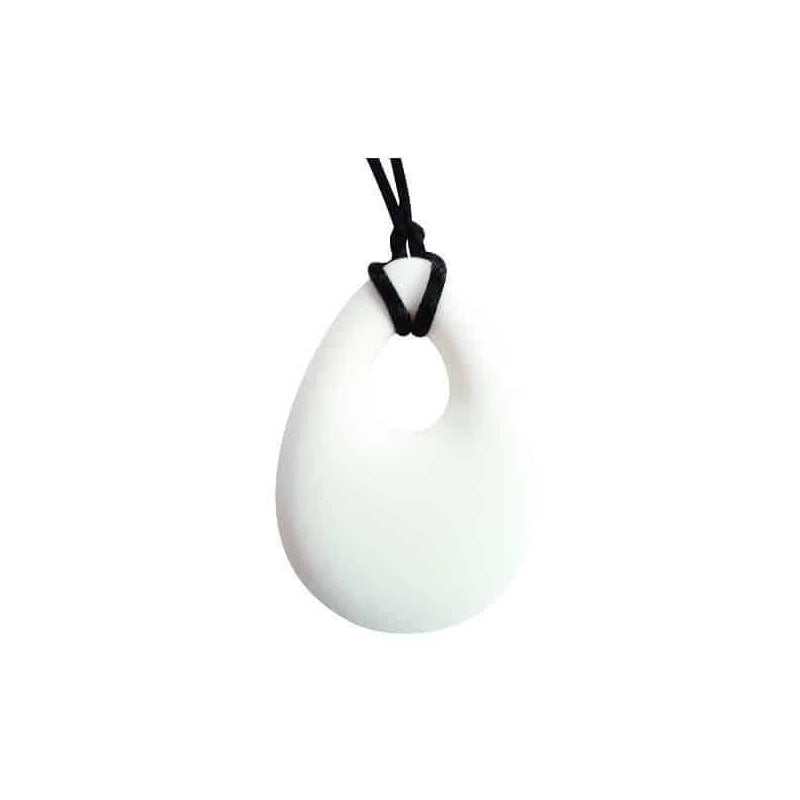 Oval Chew Pendant With Breakaway Clasp Necklace- Ivory Color