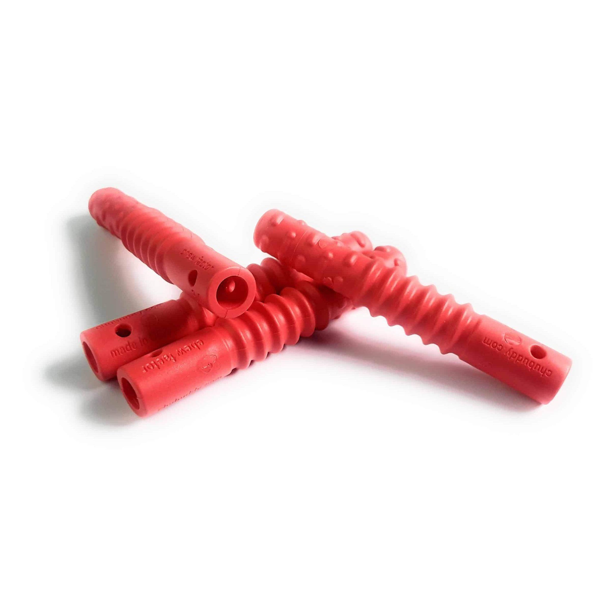 Tube Zilla, Red On Clip-on  | 70A Durometer Soft | Chew Factor 3.0 Strong | For Larger Mouths
