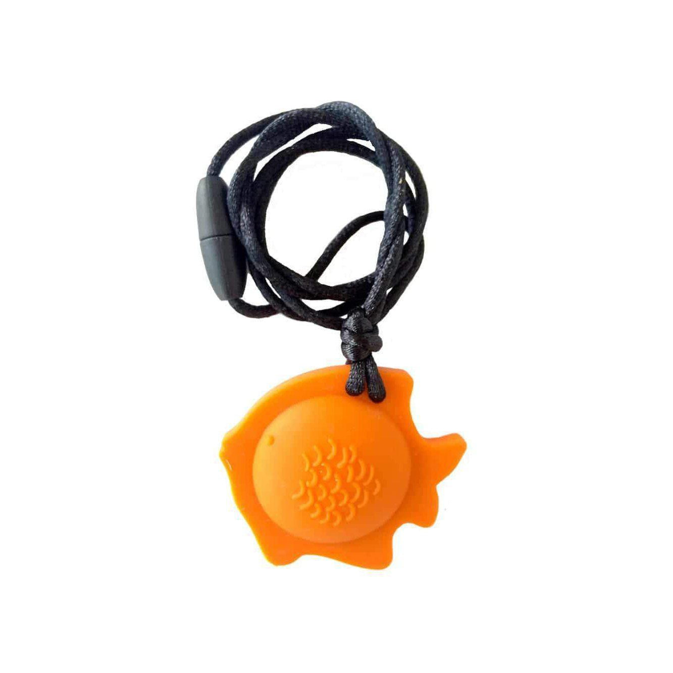 Fish Chew Pendant With Breakaway Clasp Necklace- Terra-Cotta