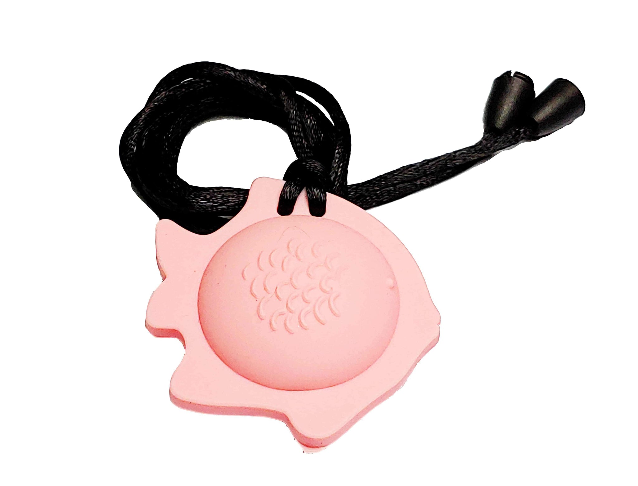 Fish Chew Pendant With Breakaway Clasp Necklace- Pink Color