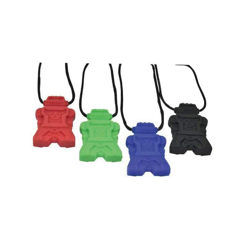Robot Chew Pendant With Break Away Clasp Necklace- Green Color