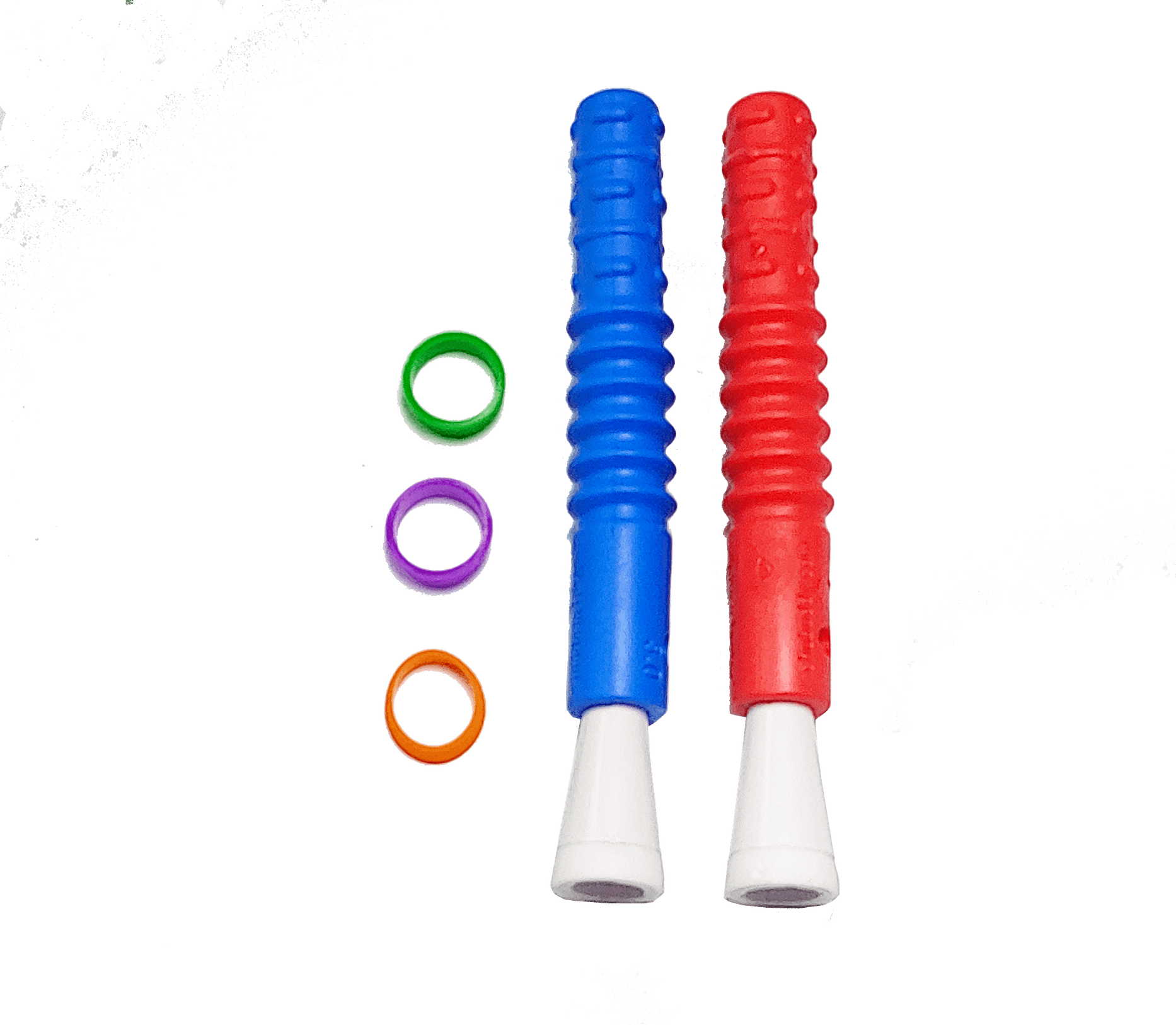 VibraZilla Tube Head Replacement- 1 Red, 1 Blue, 3 ID bands