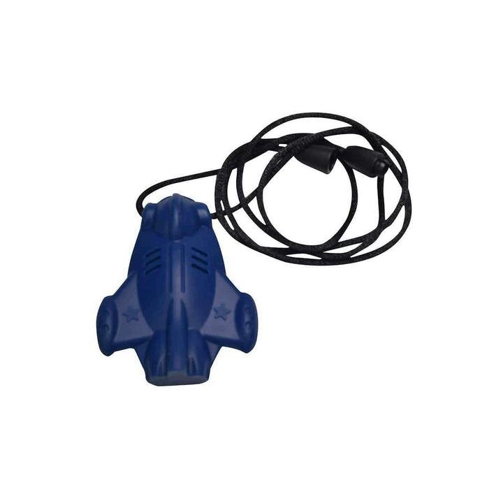 SpaceJet Chew Pendant With Break Away Clasp Necklace- Navy Blue Chews &amp; Pendants Chubuddy 