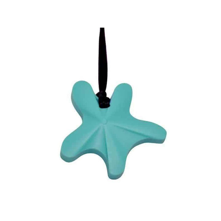 Starfish Chew Pendant- Aqua Color Chews &amp; Pendants Chubuddy 