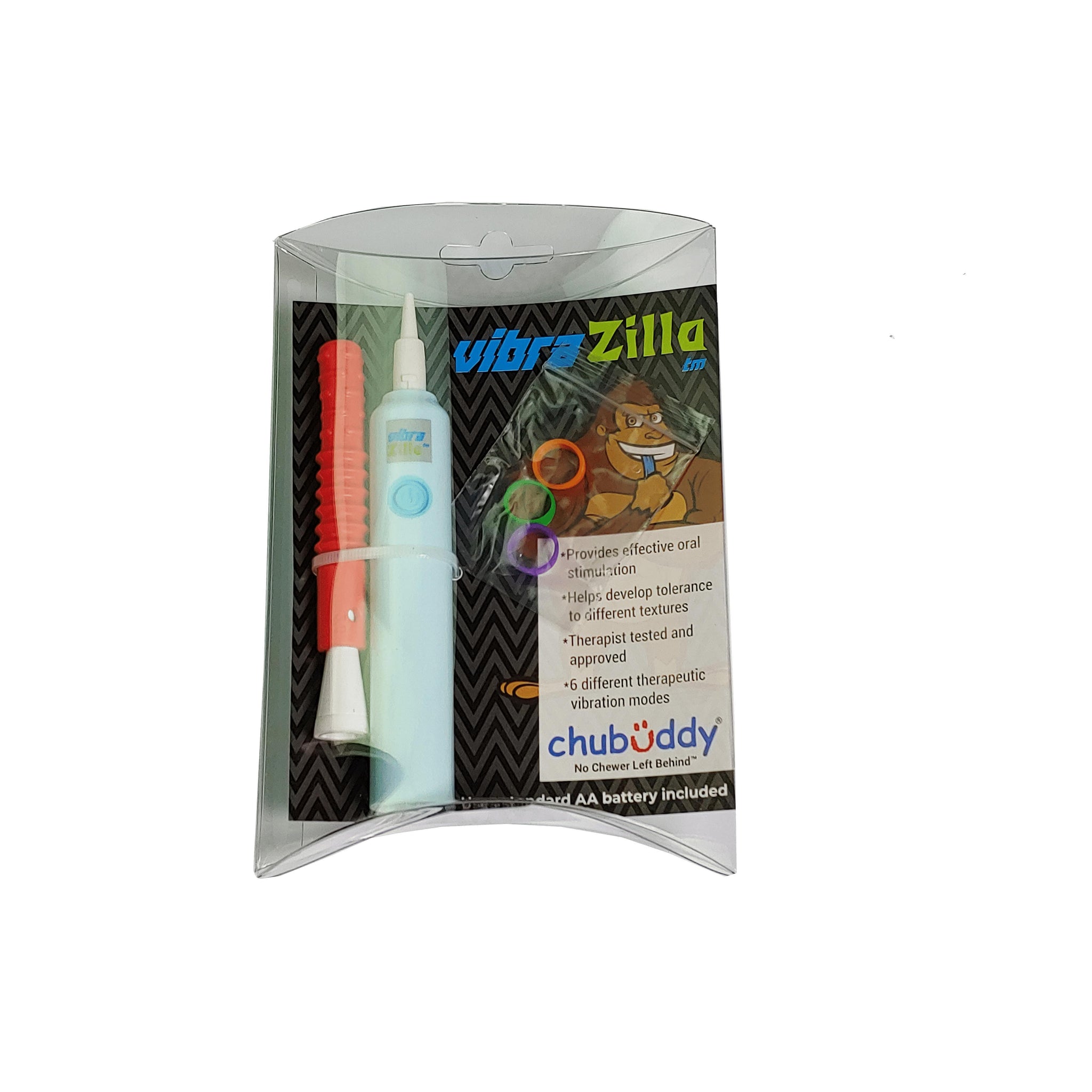 VibraZilla Sensory Vibration Handle with Textured Red Tube Zilla Jr.